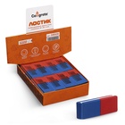 Ластик комбинированный Tian Shi, скошенный, красный/синий - Фото 3