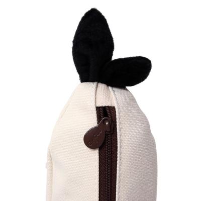 Пенал-тубус школьный на молнии "Заяц", белый