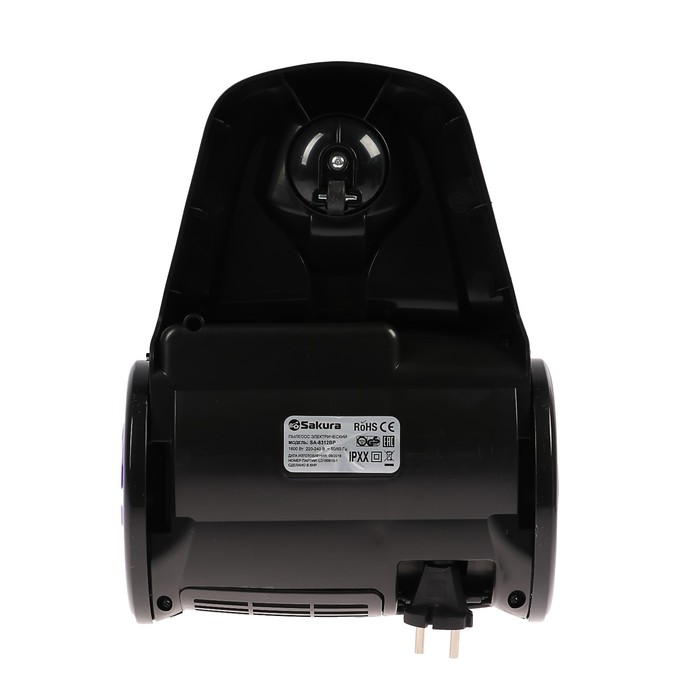 Пылесос Sakura SA-8312BP, 1600/300 Вт, 1.5 л, фиолетово-чёрный - фото 51877111