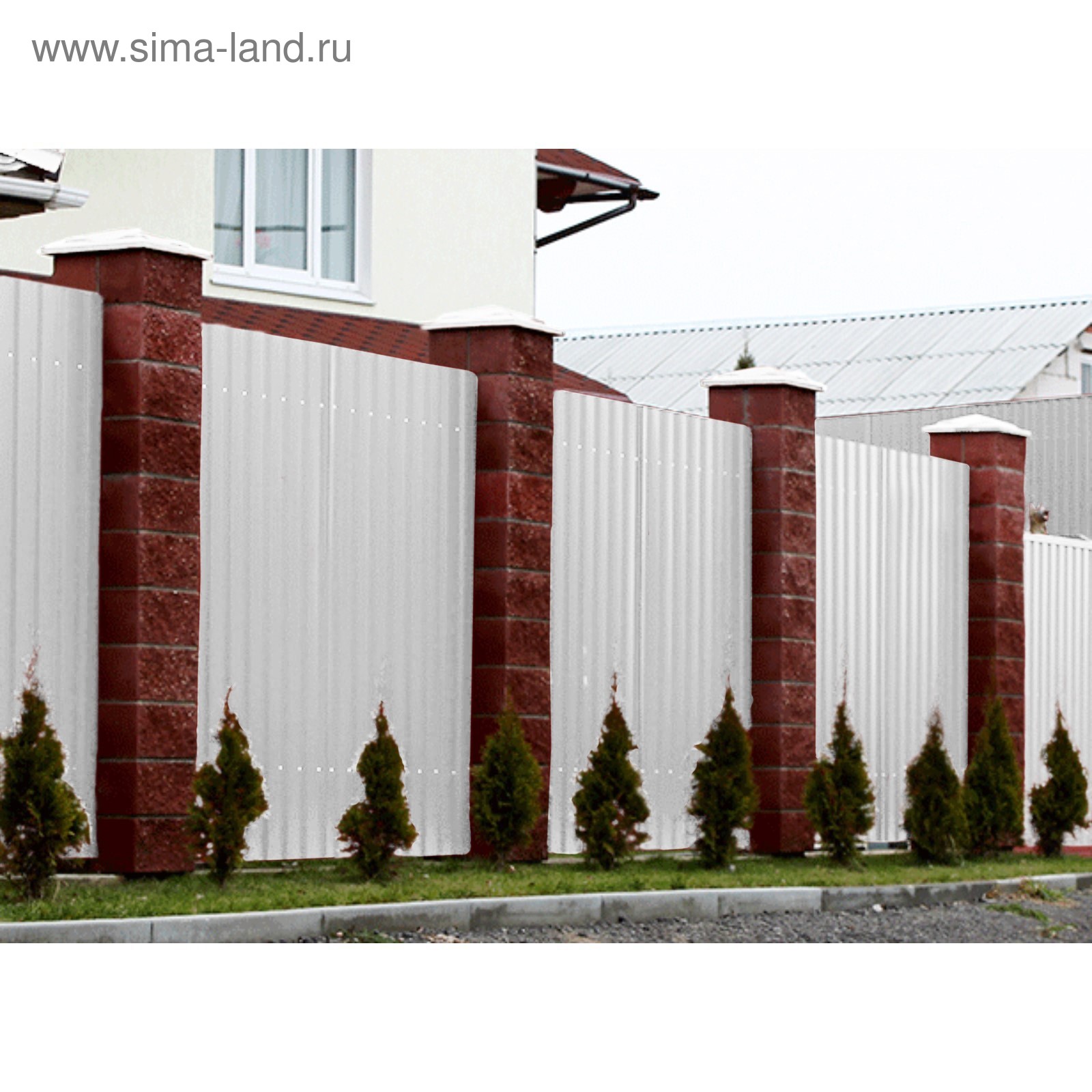 Забор из белого профлиста фото Забор из белого профлиста фото
