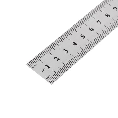 Линейка металлическая, 50 см, серебристая