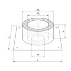 Разделка Феррум потолочная нержавеющая 430/0.5 мм, 500 × 500 мм, d 120 мм с утеплителем - Фото 2