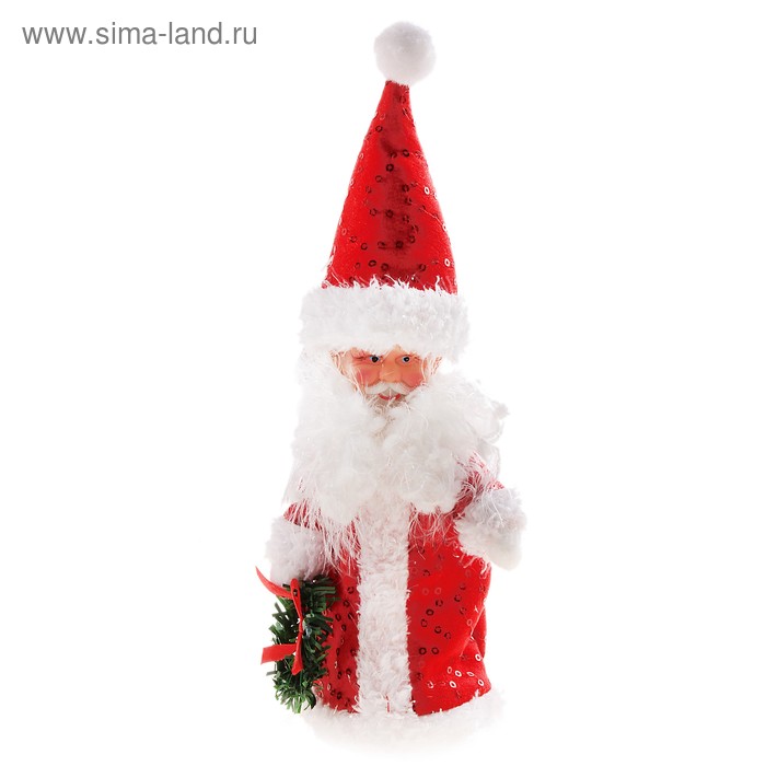 мягкий дед мороз в красной шубе 20 см - Фото 1