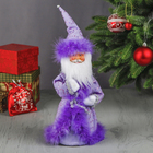 Мягкая игрушка "Дед Мороз в шубке с пухом" 30 см фиолетовый - Фото 1