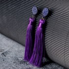 Серьги "Кисти" гармония, цвет фиолетовый, L кисти 8,5 см - Фото 2