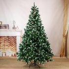 Искусственная ёлка с инеем «Зимнее волшебство. Ягодка», 210 см, d нижнего яруса 135 см, 1100 ПВХ ветки на крючках - Фото 2