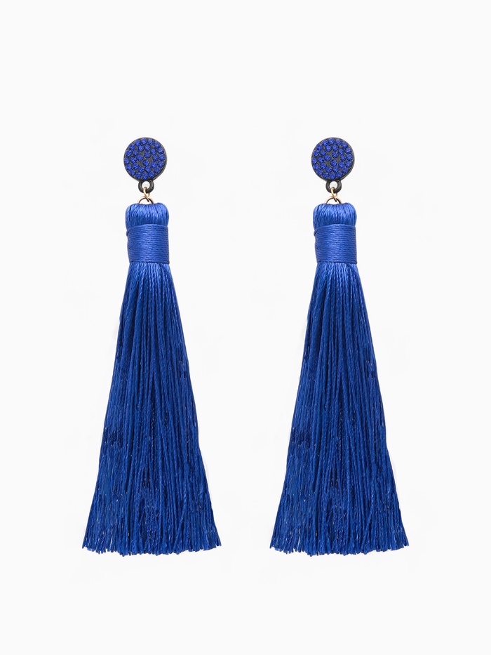 Серьги «Кисти» гармония, синие, L, кистей, 10.5 см - Фото 1