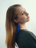 Серьги «Кисти» гармония, синие, L, кистей, 10.5 см - Фото 4