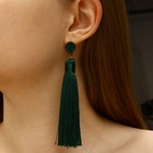 Серьги «Кисти» гармония, цвет изумрудный, L кисти 8.5 см - Фото 2