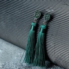 Серьги «Кисти» гармония, цвет изумрудный, L кисти 8.5 см - Фото 6