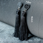 Серьги «Кисти» гармония, цвет чёрный, L кисти 8.5 см - Фото 2