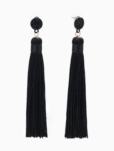 Серьги «Кисти», гармония, чёрные, L кисти 8.5 см