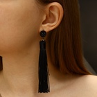 Серьги «Кисти» гармония, цвет чёрный, L кисти 8.5 см - Фото 1