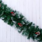 Гирлянда хвойная новогодняя «Зимнее волшебство. Иней», ёлочная, 270 см, d=25 см, 200 веток, с шишками - Фото 1