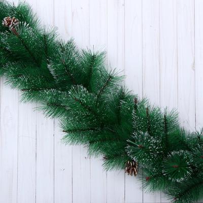 Гирлянда хвойная новогодняя «Серебро с шишками» ёлочная, 270 см, 110 веток