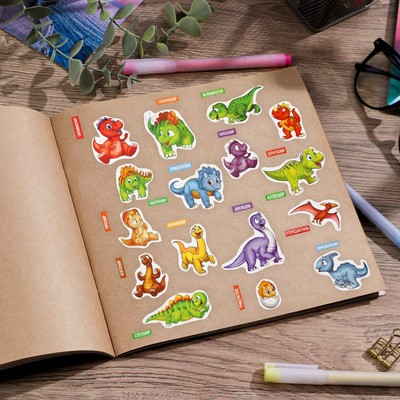Развивающие наклейки для дома «Изучаем динозавров», 24 × 37 см