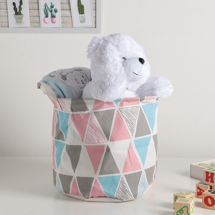 Корзина для белья Доляна «Ромбы», 30×30×30 см - Фото 1