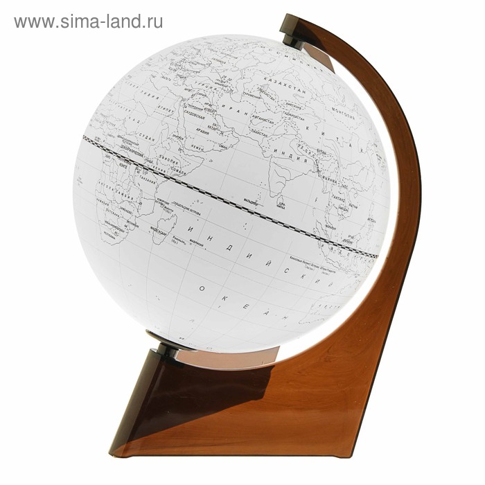 Глобус Земли контурный, диаметр 210 мм, треугольная подставка - Фото 1