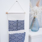 Органайзер с карманами подвесной «Волна», 3 отделения, 47×25 см, цвет синий - Фото 3