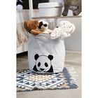 Корзина бельевая текстильная Доляна «Панда», 30×30×30 см, цвет белый - фото 8453625