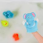 Мочалка варежка детская Доляна «Слоник», для купания, 22 см - Фото 5