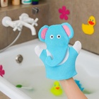 Мочалка варежка детская Доляна «Слоник», для купания, 22 см - Фото 9