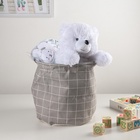 Корзина для белья Доляна «Клетка», 30×30×30 см, серая - Фото 2