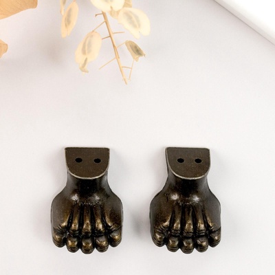 Уголок (ножка) для шкатулки «Лапа», набор 2 шт., бронза, 3×1.7 см