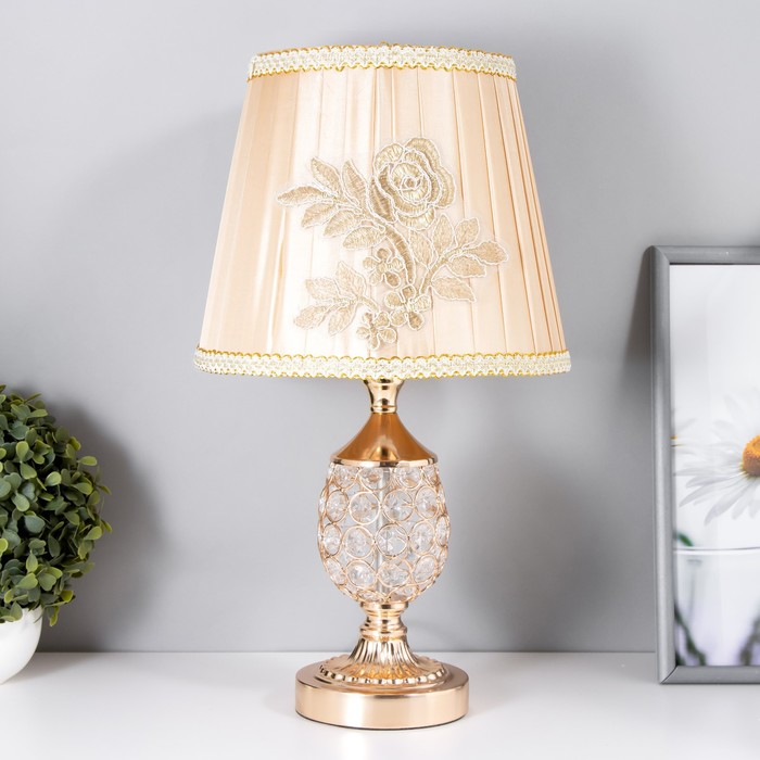 Лампа настольная «Авантюризм» 1×60 Вт E27 золото низ подсветка 29×29×43 см RISALUX - Фото 1