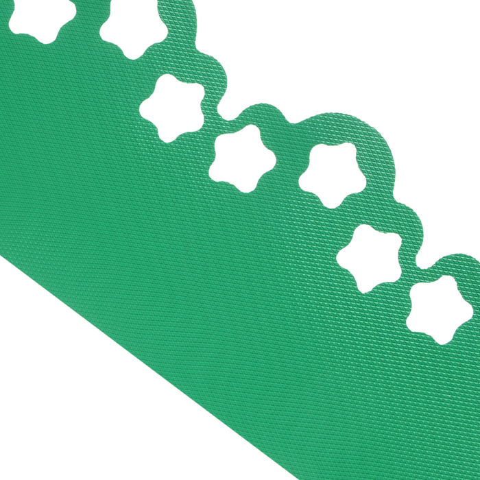 Лента бордюрная, 0.15 × 9 м, толщина 1.2 мм, пластиковая, фигурная, зелёная - фото 1889342367
