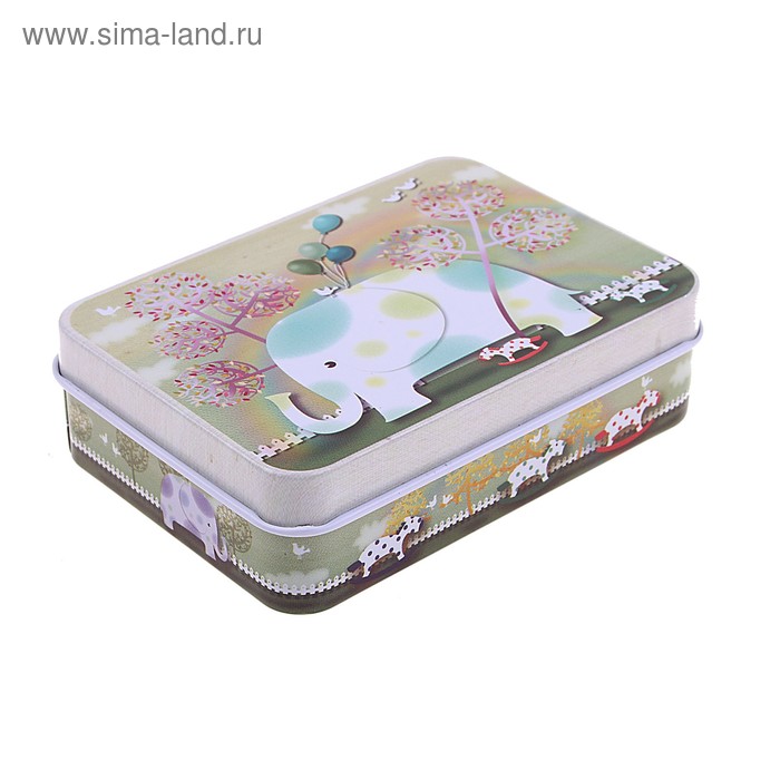 Шкатулка металл "Слонёнок" 6,5х9х2,7 см - Фото 1