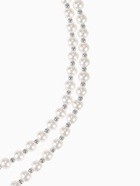 Бусы «Жемчуг» с подвесками, без замка, шар № 2.4, белые в серебре, 120 см 4098506