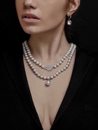 Бусы «Жемчуг» с подвесками, без замка, шар № 2.4, белые в серебре, 120 см 4098506