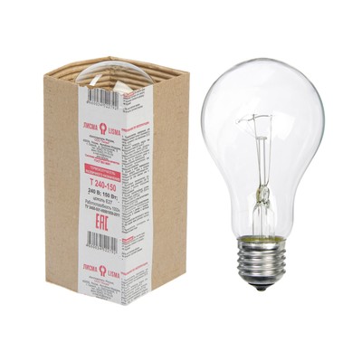 Термоизлучатель «Лисма», А65, Е27, 150 Вт, 230-240 В