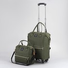 Сумка-рюкзак 2 в 1 на колёсах 18", отдел на молнии, наружный карман, цвет зелёный - фото 8801069