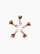 Шарм для браслета на карабине «Божья коровка», цветной в золоте (комплект 5 шт) - фото 50935249