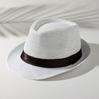 Шляпа мужская MINAKU "Плетеная", размер 58, цвет белый - фото 11011473
