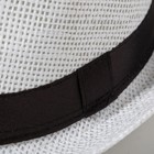 Шляпа мужская MINAKU "Плетеная", размер 58, цвет белый - Фото 2