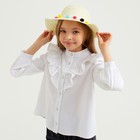 Шляпа с бомбошками для девочки MINAKU, размер 50, цвет белый - Фото 3