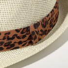 Шляпа женская MINAKU "Леопард", размер 56-58, цвет экрю - Фото 2