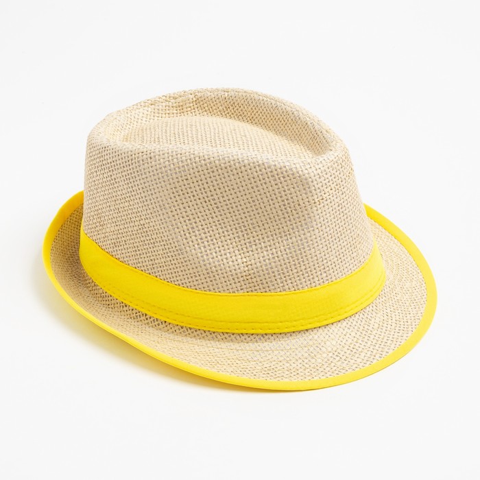 Шляпа женская MINAKU "Летняя", размер 56-58, цвет жёлтый - Фото 1