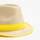Шляпа женская MINAKU "Летняя", размер 56-58, цвет жёлтый - Фото 3