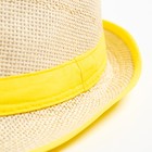 Шляпа женская MINAKU "Летняя", размер 56-58, цвет жёлтый - Фото 4