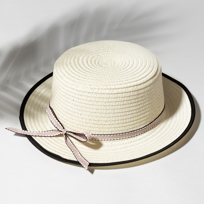 Шляпа для девочки MINAKU &quot;Леди&quot;, размер 52-54, цвет экрю