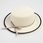 Шляпа для девочки MINAKU "Леди", размер 52-54, цвет экрю - Фото 2