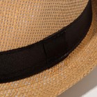 Шляпа мужская MINAKU "Плетеная", размер 58, цвет бежевый - Фото 2