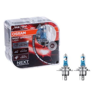 Автолампа Osram NIGHT Night Breaker Laser +150%, H4, 12 В, 60/55 Вт, 64193NL_HCB