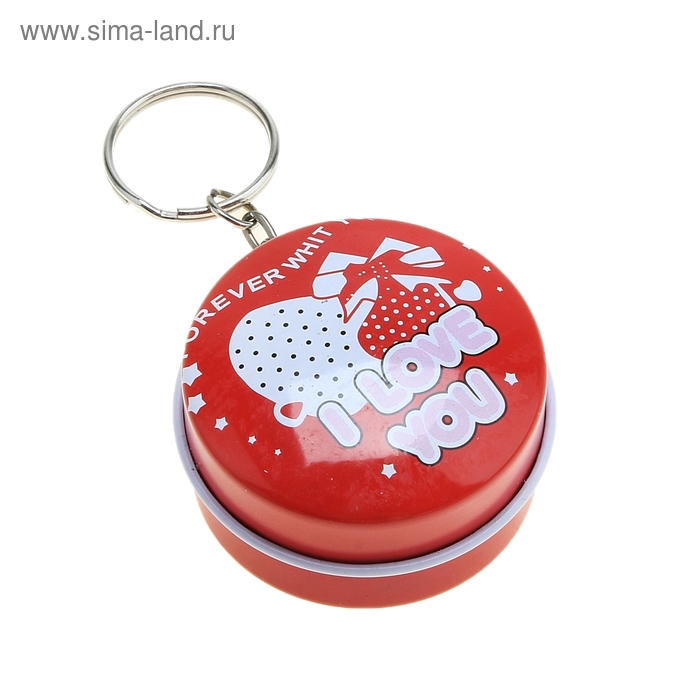 Шкатулка-брелок круглая "Цветочное сердце" 4,5х4,5х2 см - Фото 1