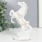Сувенир керамика "Конь на дыбах" белый с золотом,  16х9х4,8 см - фото 11125323