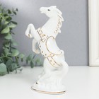 Сувенир керамика "Конь на дыбах" белый с золотом,  16х9х4,8 см - Фото 3